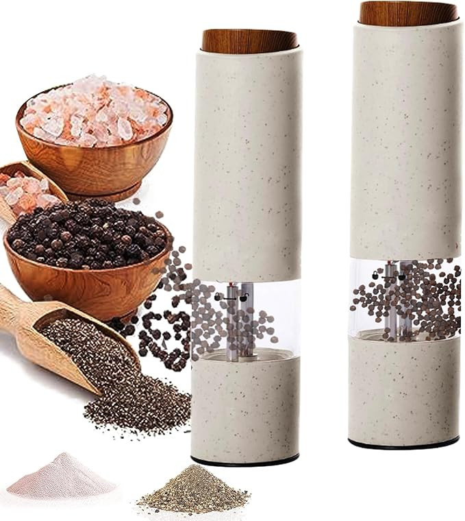 Electric Salt and Pepper Grinder Set,Refillable Pepper Grinder Mills with LED Lights,Adjustable C... | Amazon (US)