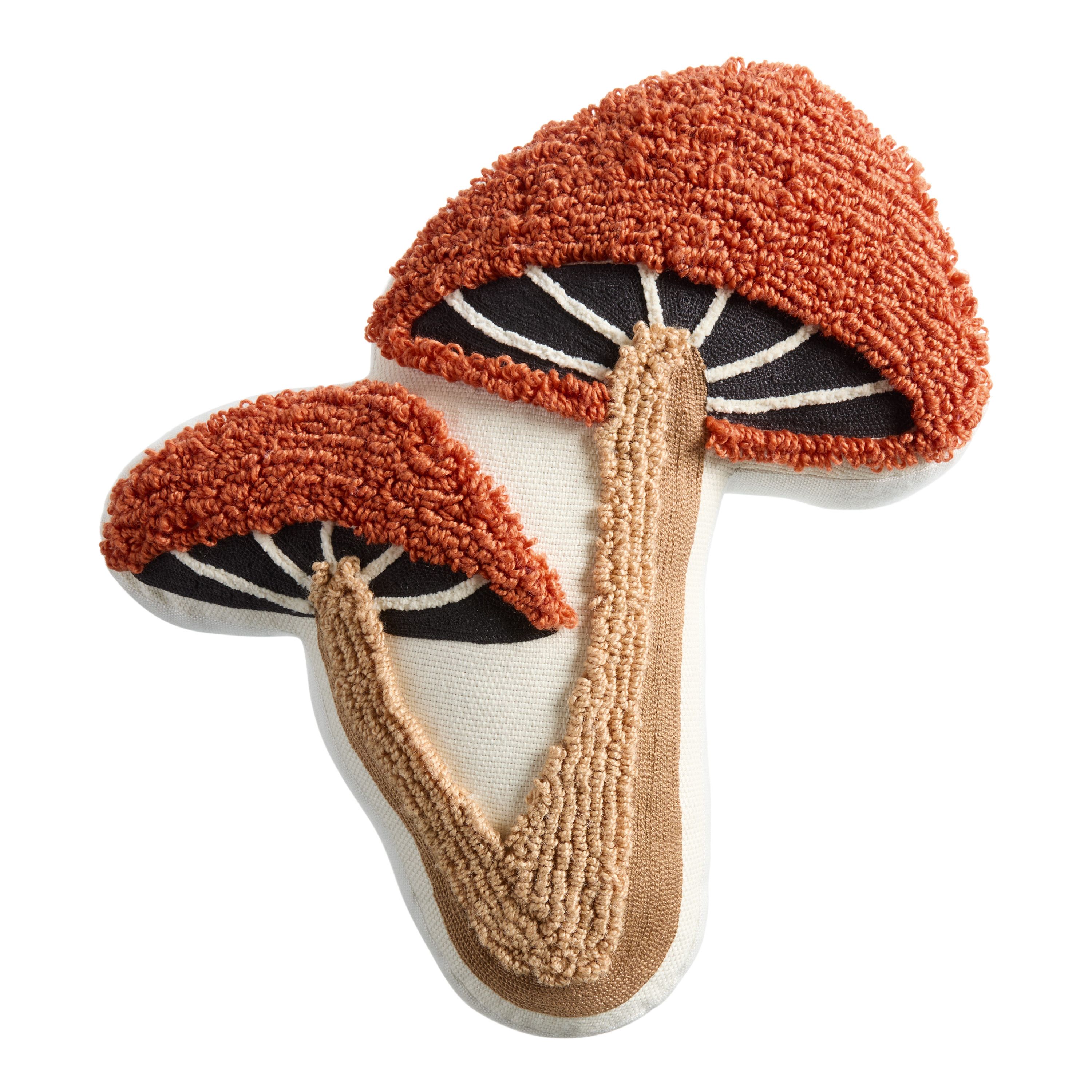 Double Mushroom Shaped Indoor Outdoor Throw Pillow | World Market