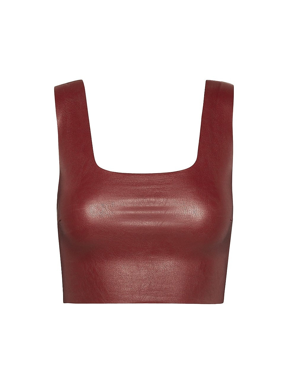 Women's Faux Leather Crop Top - Garnet - Size Medium | Saks Fifth Avenue