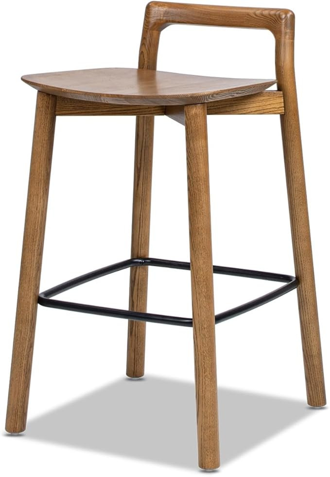 Jennifer Taylor Home Sven 26.5" Modern Minimalist Low Back Wood Counter Stool, Dark Brown Walnut ... | Amazon (US)