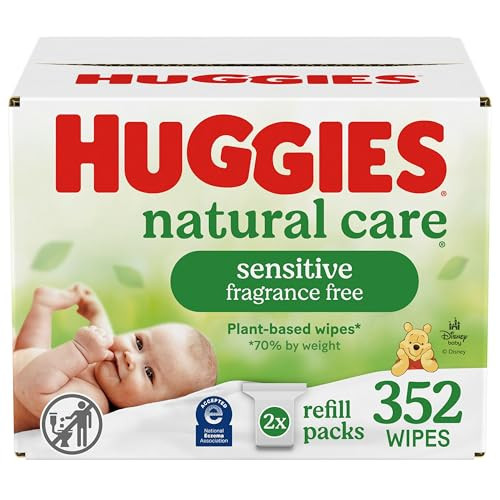 HUGGIES Baby Wipes, Huggies Natural Care Sensitive, UNSCENTED, Hypoallergenic, 2 Refill Packs, 352 Count | Amazon (CA)