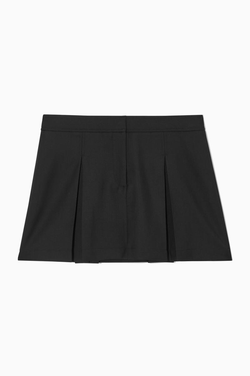 Low-Rise Pleated Wool Mini Skirt | COS (US)