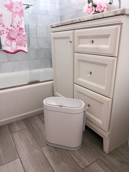 Amazon bathroom trash can with motion sensor + built-in toilet brush