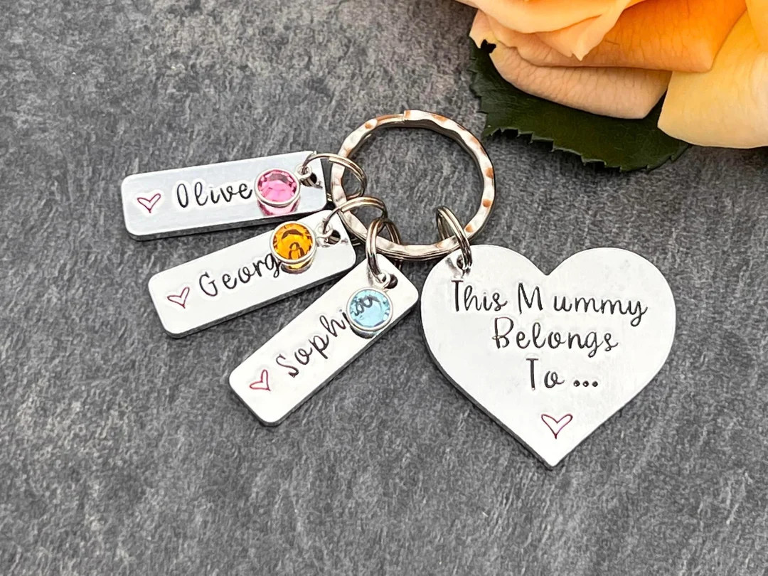 Mummy Keyring with Swarovski Birthstones, Personalised Gift for Mum, Stepmum, This Mummy Belongs ... | Etsy (US)