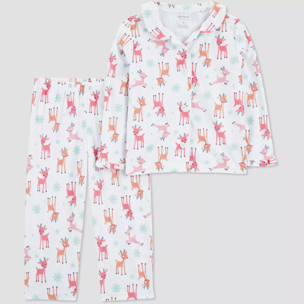 Carter's Just One You®️ Toddler Girls' 2pc Long Sleeve Christmas Coat Pajama Set | Target