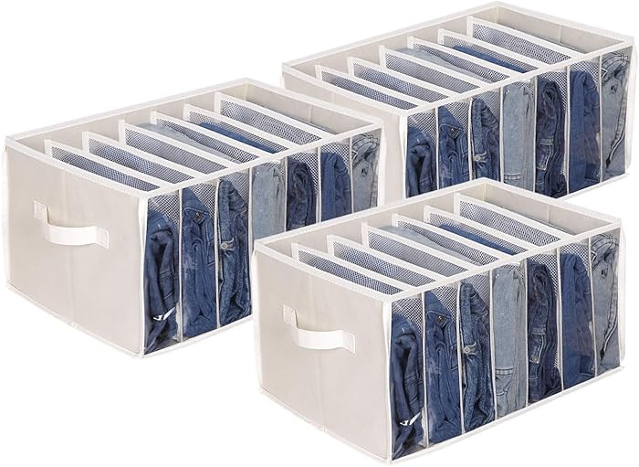Zilink Upgraded Wardrobe Clothes Organizer with Support Board Clear Jean Organizers for Closet wi... | Amazon (US)