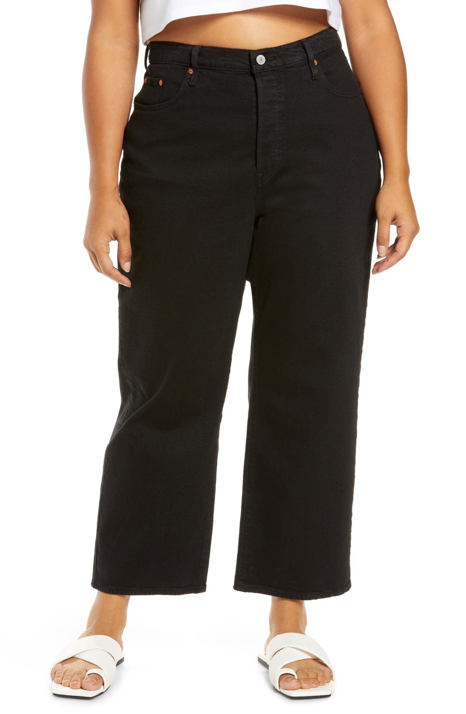 Ribcage High Waist Ankle Straight Leg Jeans | Nordstrom