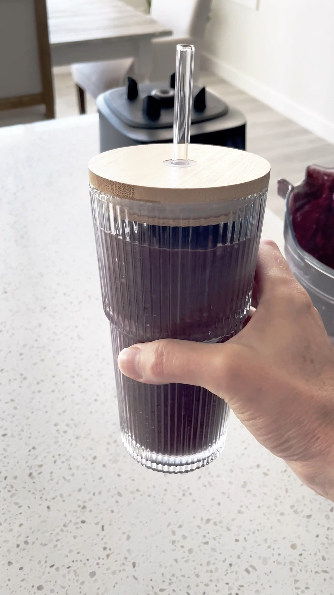 Summer smoothies have definitely been on the repeat around here, and this has been my go-to glass. I love the sturdy feel, pretty ribbed texture, bamboo lid, and reusable glass straw. It also comes in a set of two with leak-proof plastic lids, making it easy to take drinks on the go. Lemon water, iced coffee, freshly pressed juice… whatever!

#LTKcanada #LTKfitness #LTKhome