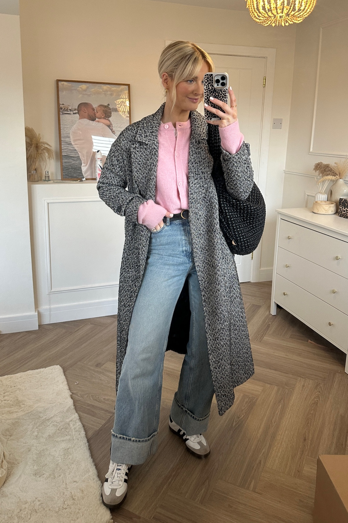 Styling a pink cardigan with classic white and black sambas for a casual but cute weekend outfit 🎀🖤🤍

#LTKwinter #LTKuk #LTKstyletip