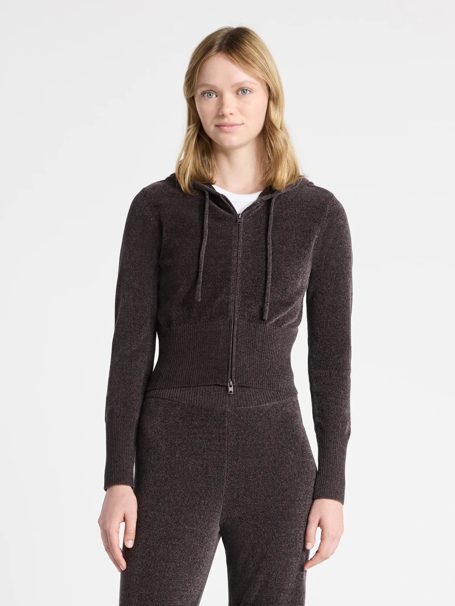 No Boundaries Chenille Zip-Up Hoodie, Women's | Walmart (US)