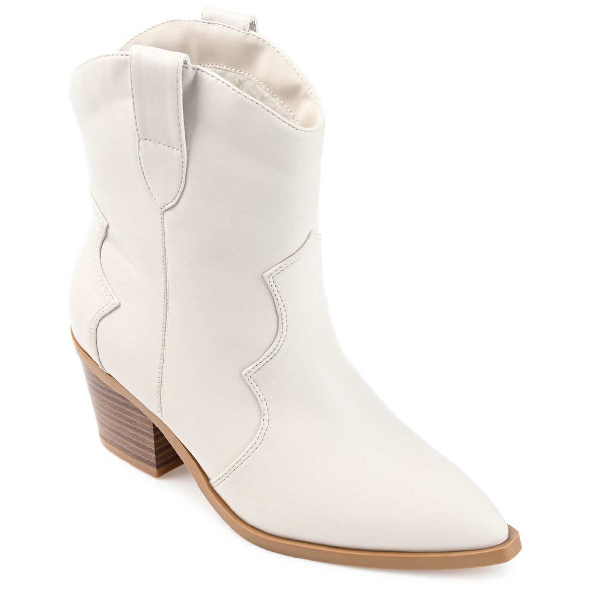 Journee Collection Womens Becker Pointed Toe Stacked Western Booties | Target