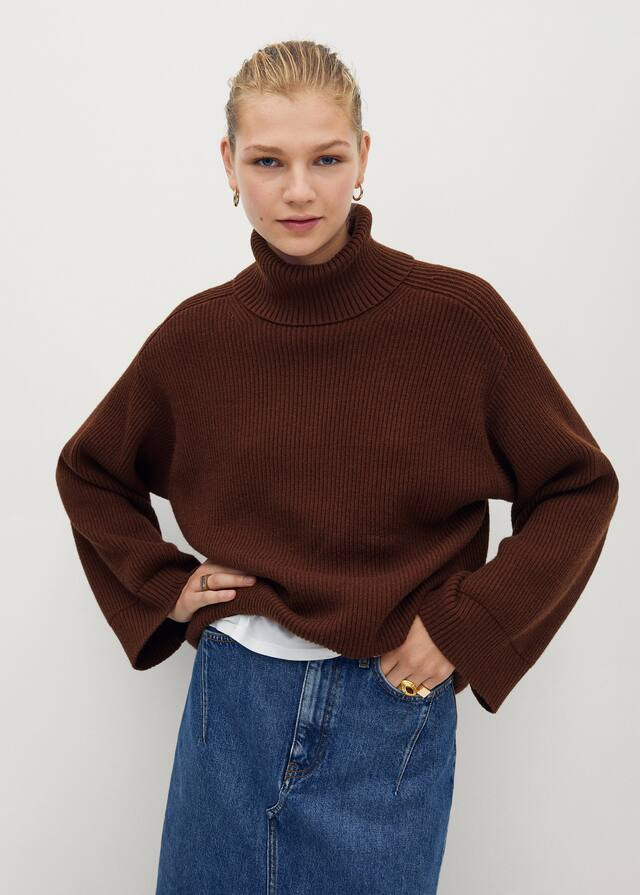 Turtleneck ribbed sweater | MANGO (US)