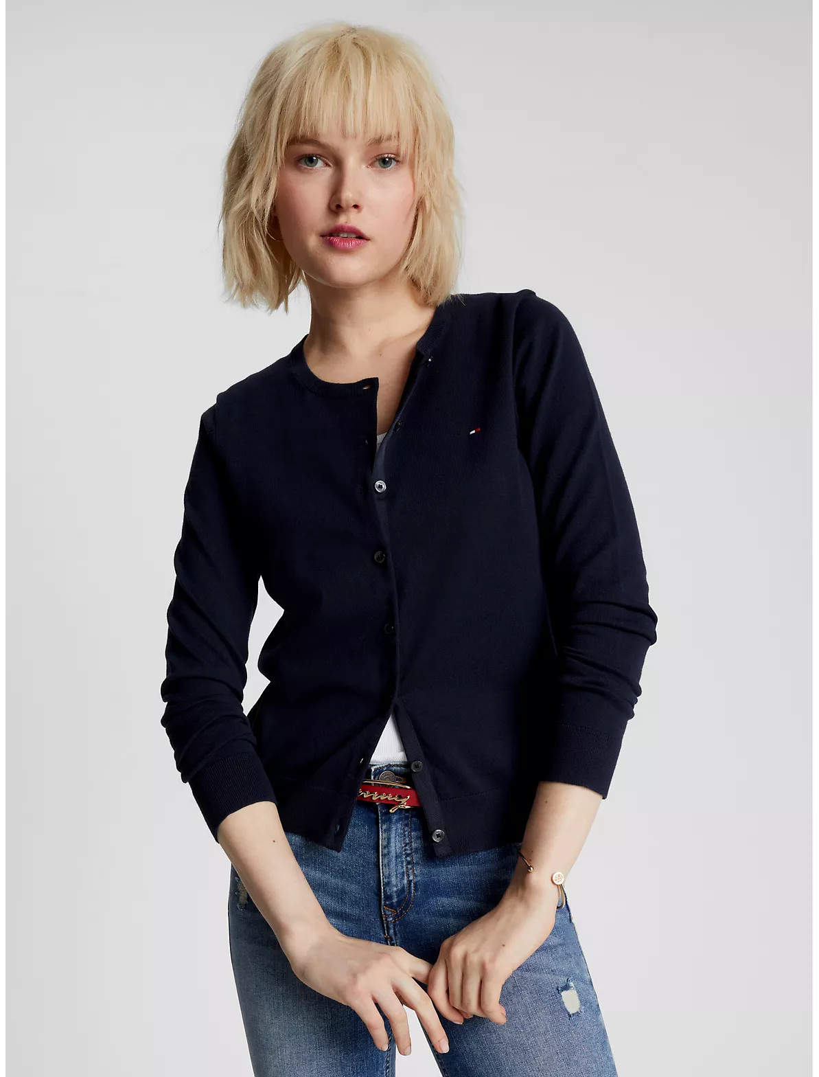 Solid Button-Up Cotton Cardigan | Tommy Hilfiger | Tommy Hilfiger (US)