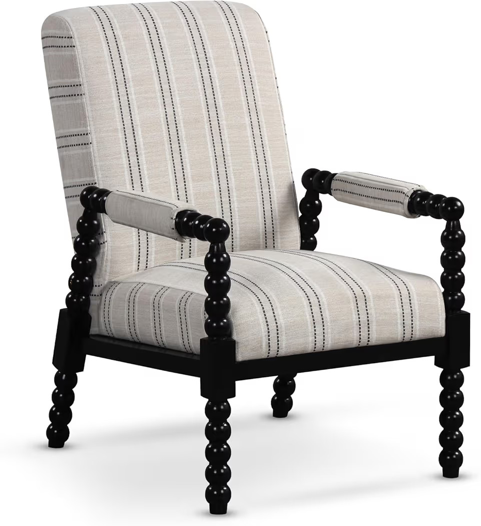 Giantex Mid Century Modern Spindle Accent Chair, Upholstered Armchair w/Rubber Wood Frame, Ergono... | Amazon (CA)