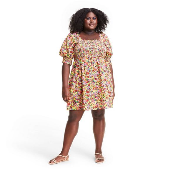 Floral Puff Sleeve Smocked Bodice Dress - RIXO for Target | Target