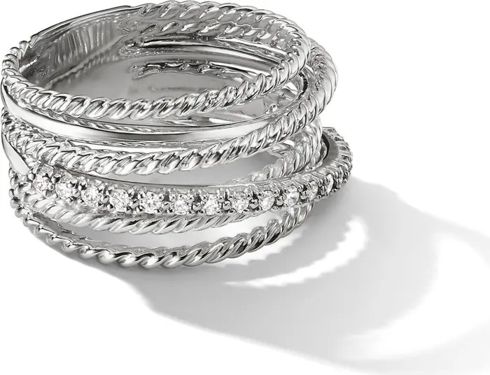 Crossover Wide Ring with Diamonds | Nordstrom