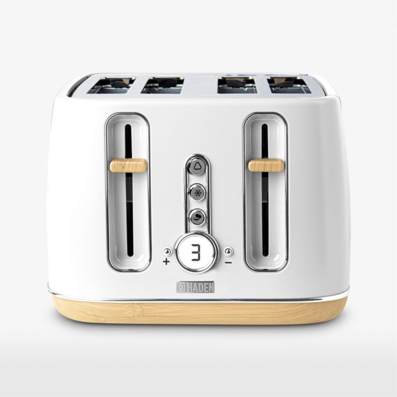 HADEN Dorchester Matte White 4-Slice Toaster + Reviews | Crate & Barrel | Crate & Barrel
