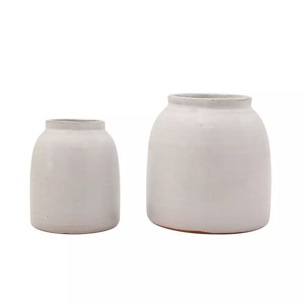 Terracotta Vases, White, Set Of 2 | Scout & Nimble