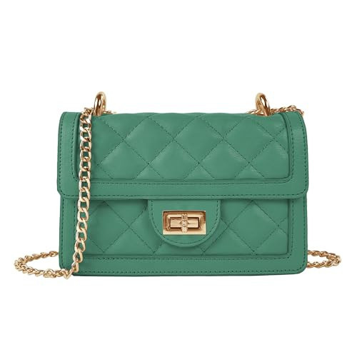 SG SUGU Small Quilted Crossbody Bag, Trendy Designer Shoulder Bag, Phone Wallet Purse for Women (Kelly Green) | Amazon (US)