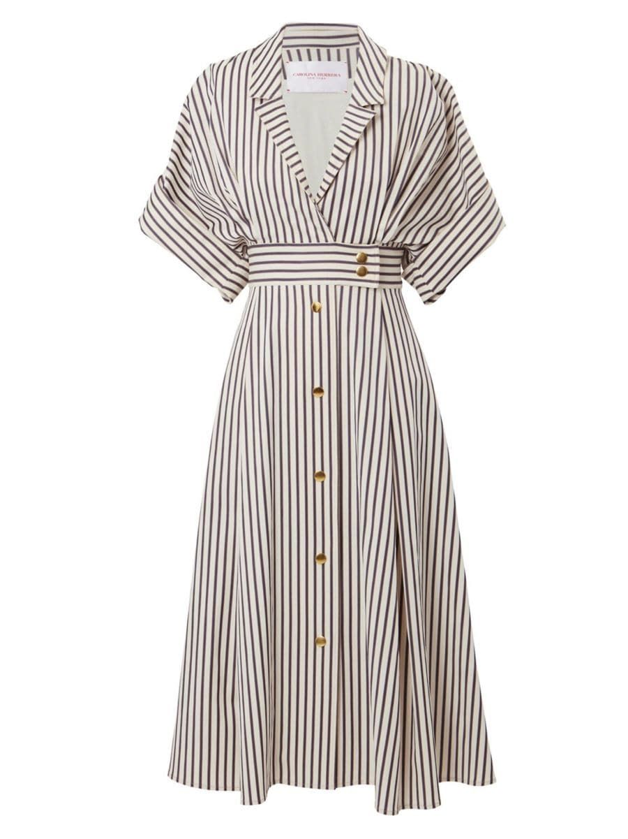 Striped Cotton-Blend Short-Sleeve Shirtdress | Saks Fifth Avenue