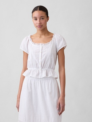 Cap-Sleeve Pintuck Top | Gap Factory