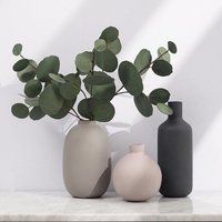 Morandi Ceramic Vase, Set Of 3 Modern Grey Neutral Vase Set, Nordic Minimalist Flower Centrepiece.pn | Etsy (US)