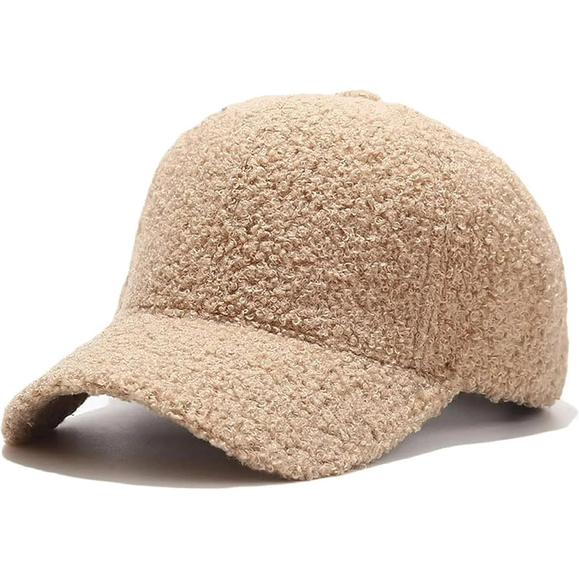 Winter Baseball Cap for Women Lamb Wool Solid Color Warm Baseball Cap for Outdoor Travel | Walmart (US)