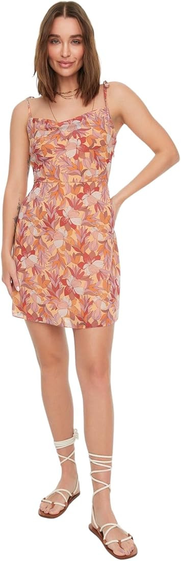Trendyol Women Midi Basic Regular Fit Woven Dress | Amazon (US)