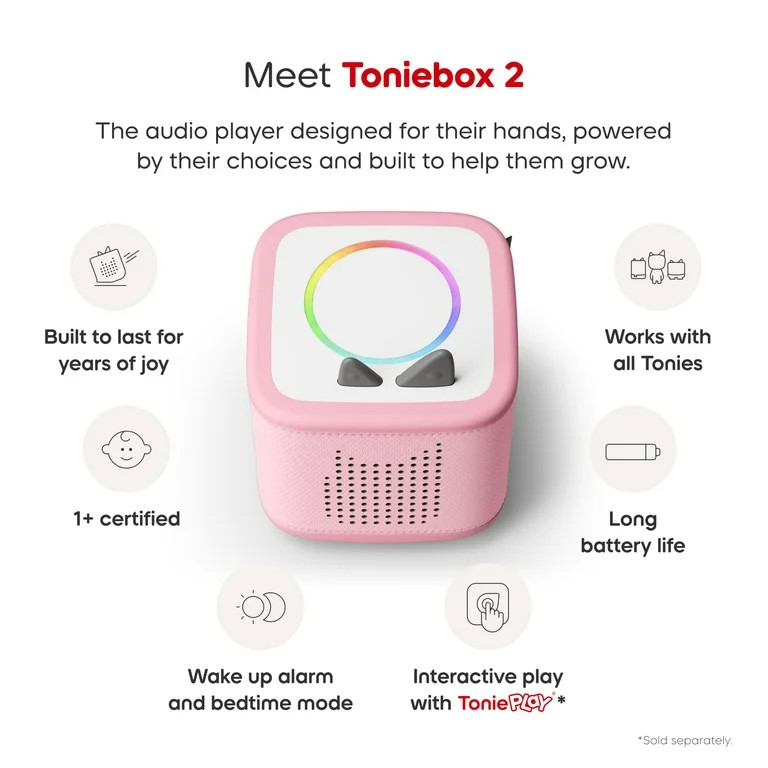 tonies Toniebox 2 Audio Player Bundle for Kids 1+ with Disney Moana - Cloud Pink | Walmart (US)