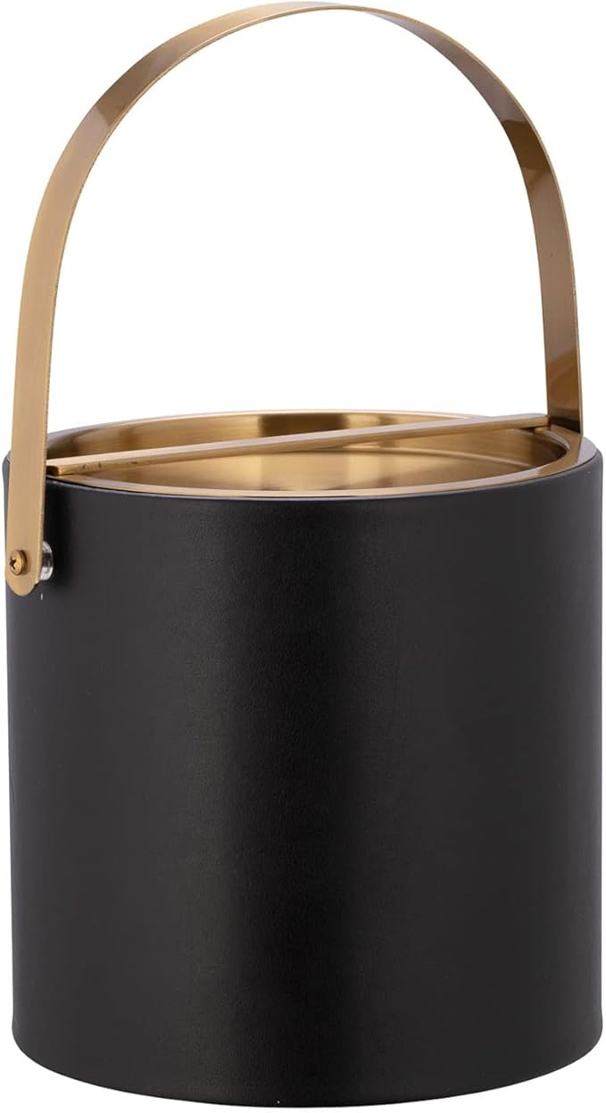 Kraftware 3qt Brushed Gold Arch Handle & Bridge Cover: Black Santa Barbara 3 Quart Ice Bucket | Amazon (US)