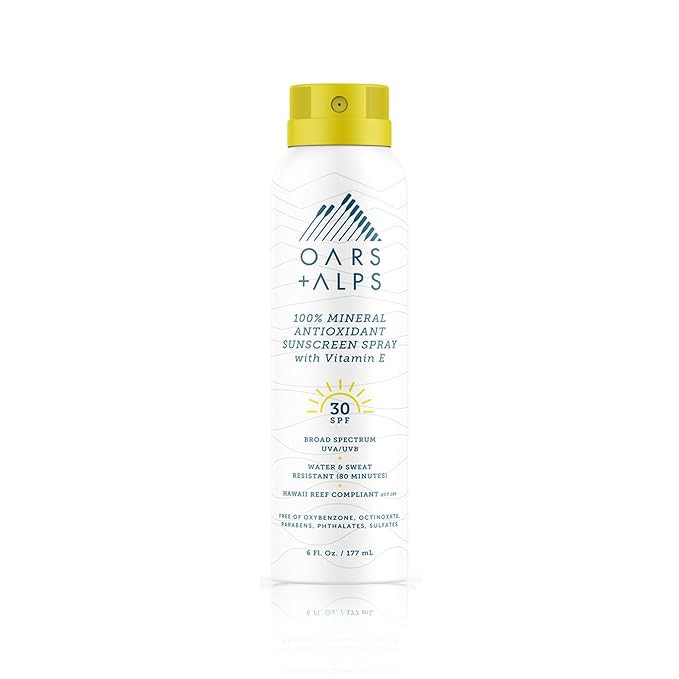 Oars + Alps Mineral SPF 30 Sunscreen Spray, Infused with Vitamin E and Antioxidants, Water and Sw... | Amazon (US)