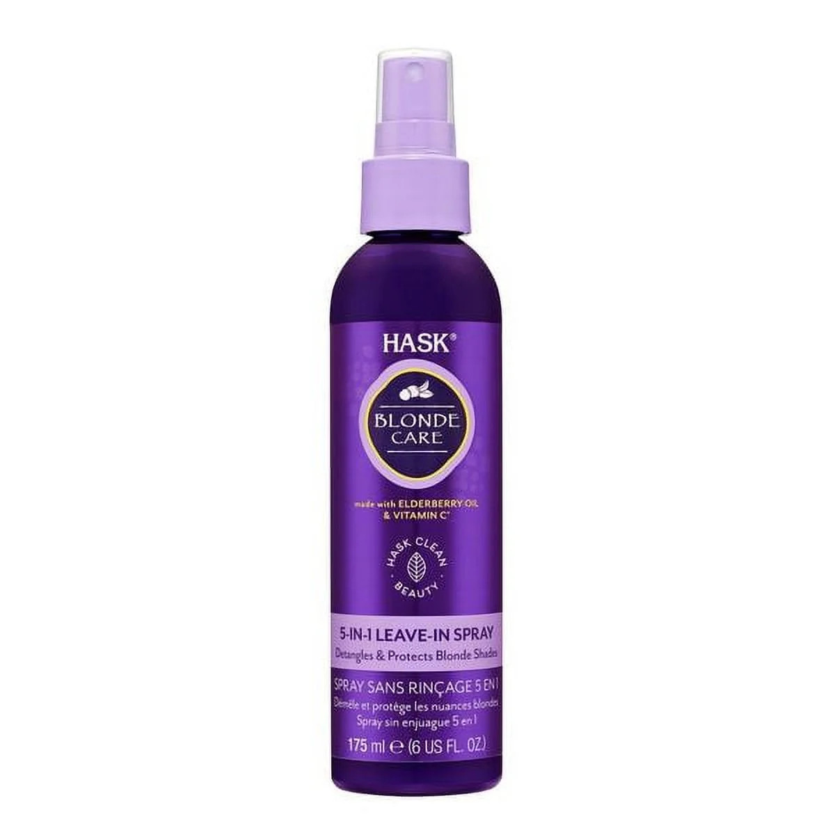 HASK Blonde Care Sulfate-Free Purple Toning 5-in-1 Leave-In Spray, 6 fl oz | Walmart (US)