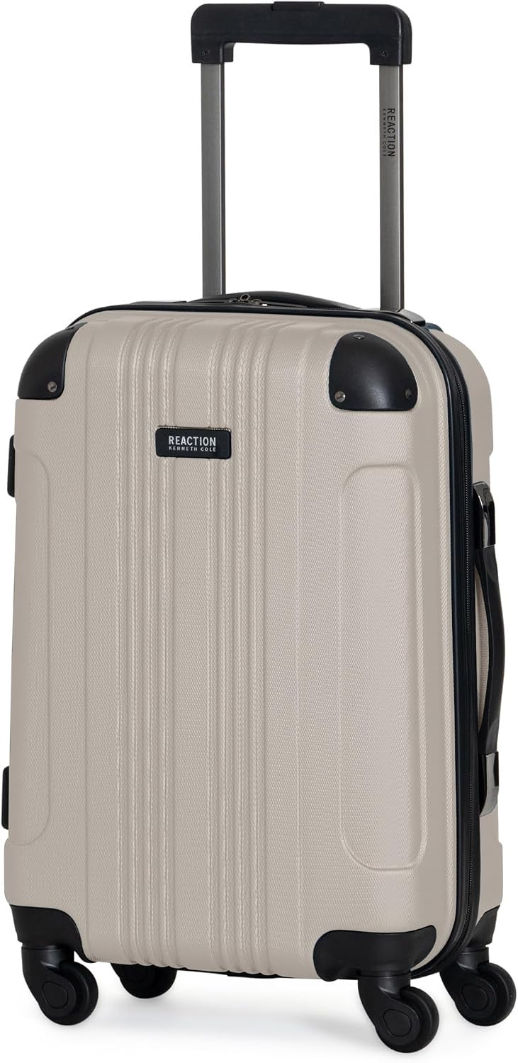 Kenneth Cole REACTION Out of Bounds Lightweight Hardshell 4-Wheel Spinner Luggage, Mushroom, 20-Inch Carry On | Amazon (US)