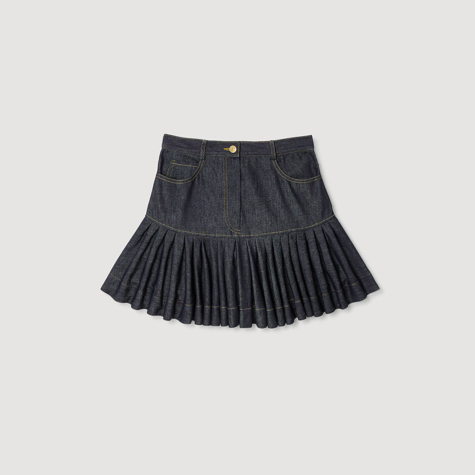 Mini denim ruffled skirt | Sandro US | Sandro-Paris US