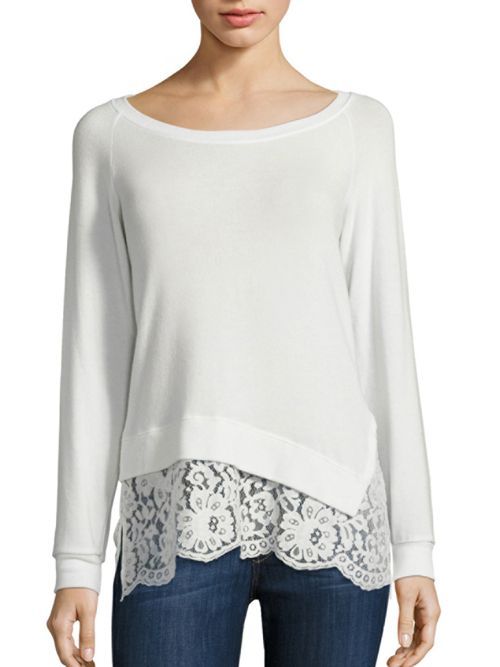 Lace Hem Sweater | Saks Fifth Avenue