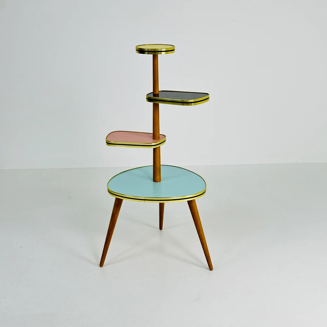 1950s German Plant Stand, Colorful Vintage Mid-century Minimalist Indoor Plant Stand Side Table R... | Etsy (US)