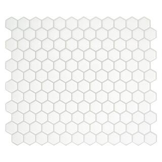 smart tiles Hexago White 11.27 in. x 9.63 in. Vinyl Peel and Stick Tile (2.80 sq. ft./4-pack) SM1... | The Home Depot