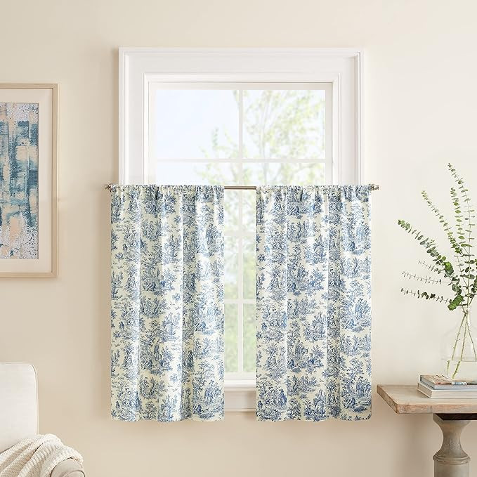 Waverly Charmed Life Short Cafe Tiers Rod Pocket Curtains for -Kitchen and Bathroom, Double Panel... | Amazon (US)