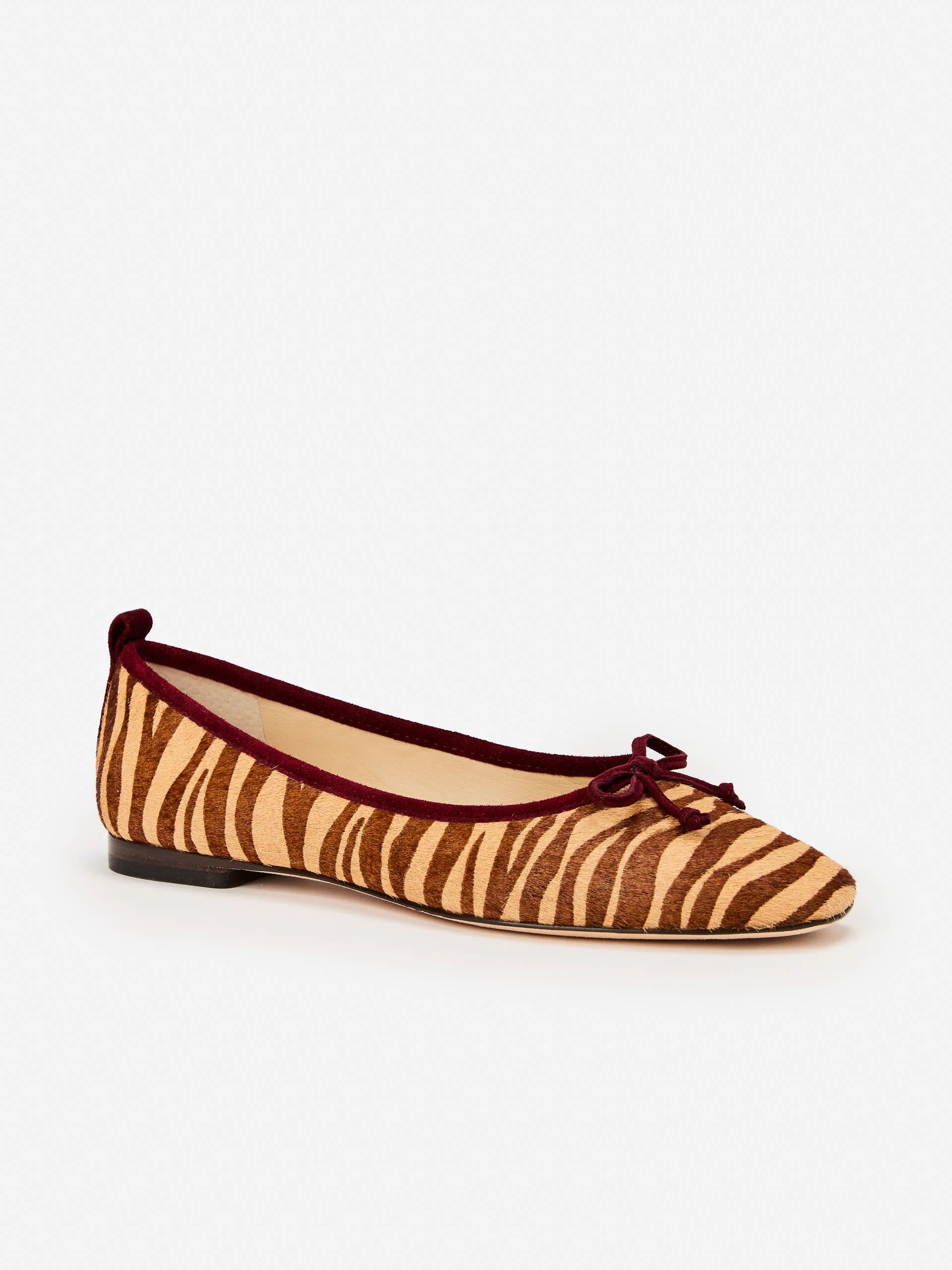 Beechwood/Multi Zebra Anastasia Calf Hair Flats | Women's Shoes | J.McLaughlin | J.McLaughlin