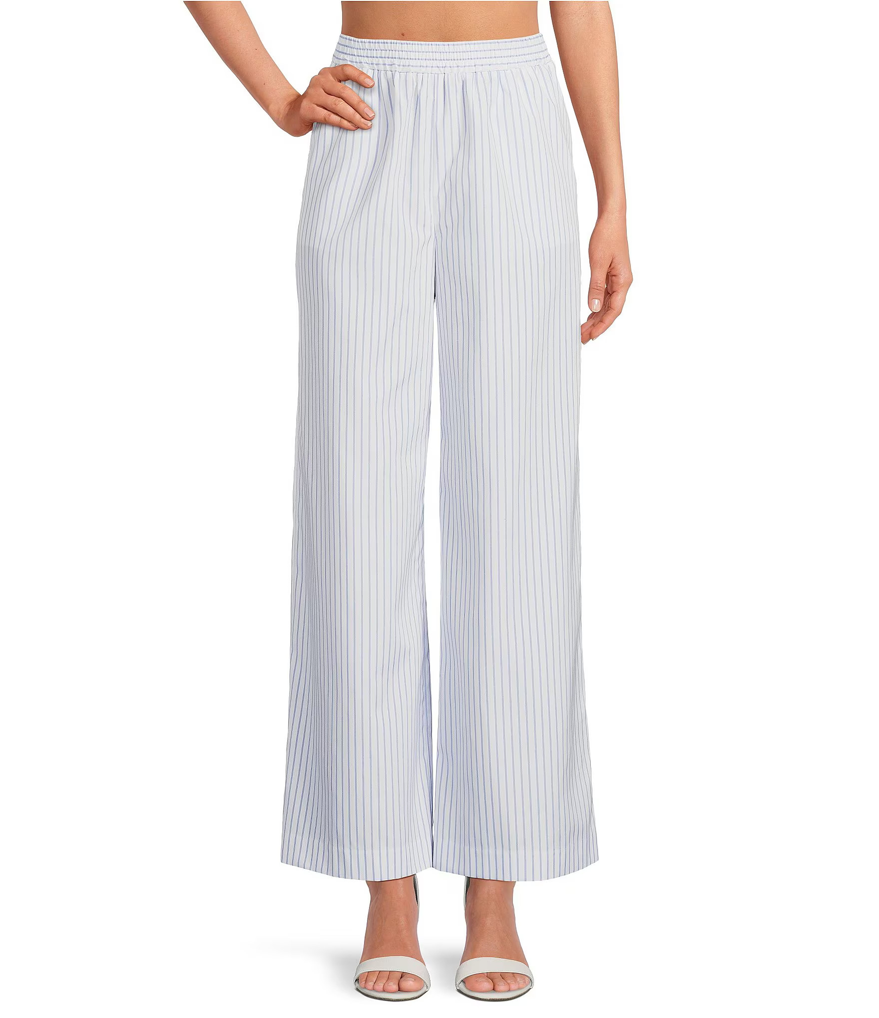 Coordinating Kourtney Pinstripe Flat Front Pants | Dillard's