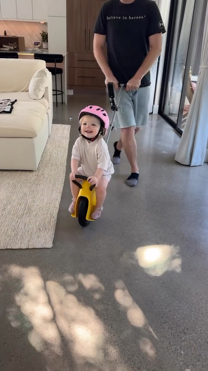 How was she so good at it! 😳😂 backstory ::: I saw this little thing that you can use for walks and playing outside, so Tay got one to surprise Ellie!

#LTKFamily #LTKKids #LTKHome