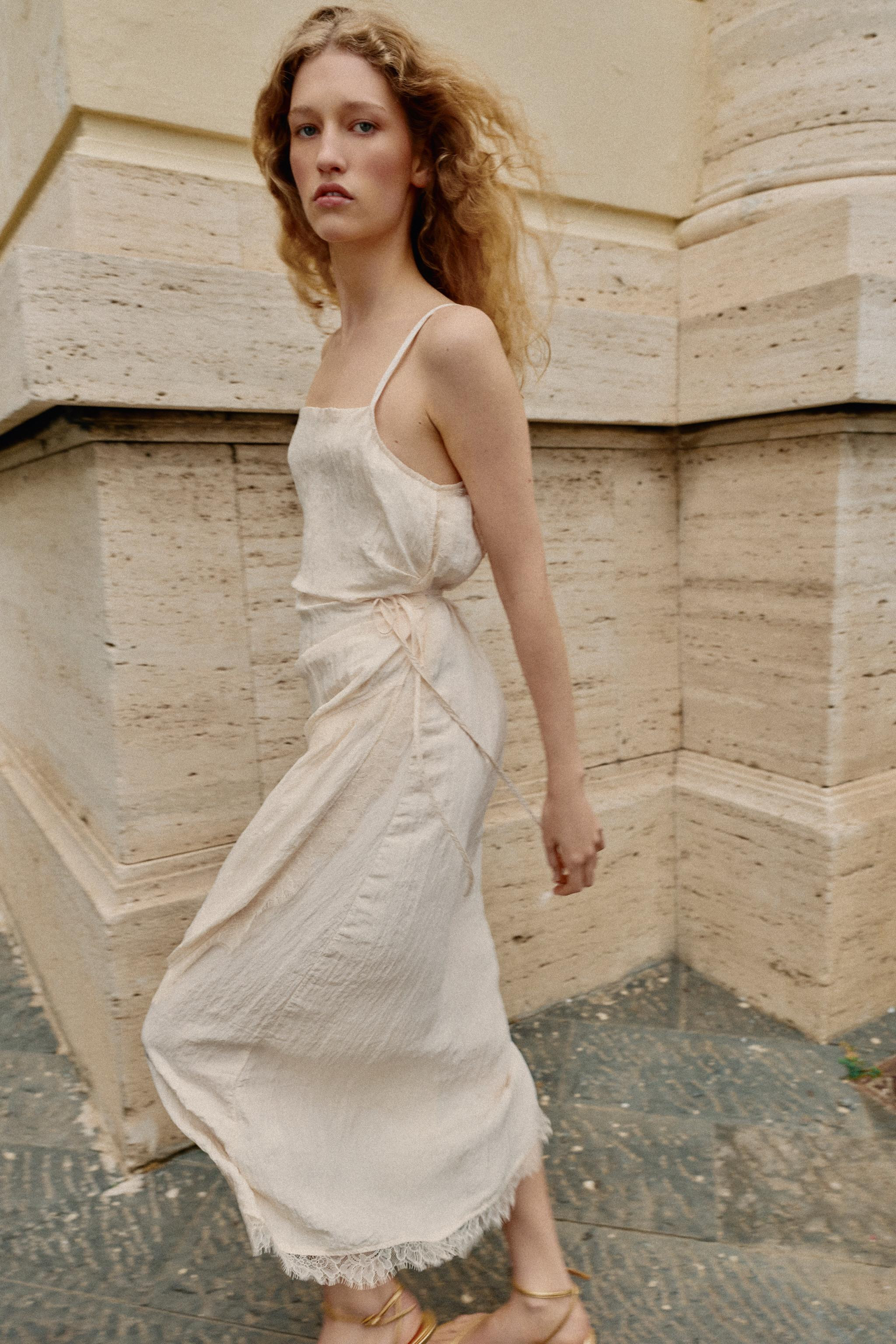 LACE CAMISOLE MIDI DRESS | Zara UK
