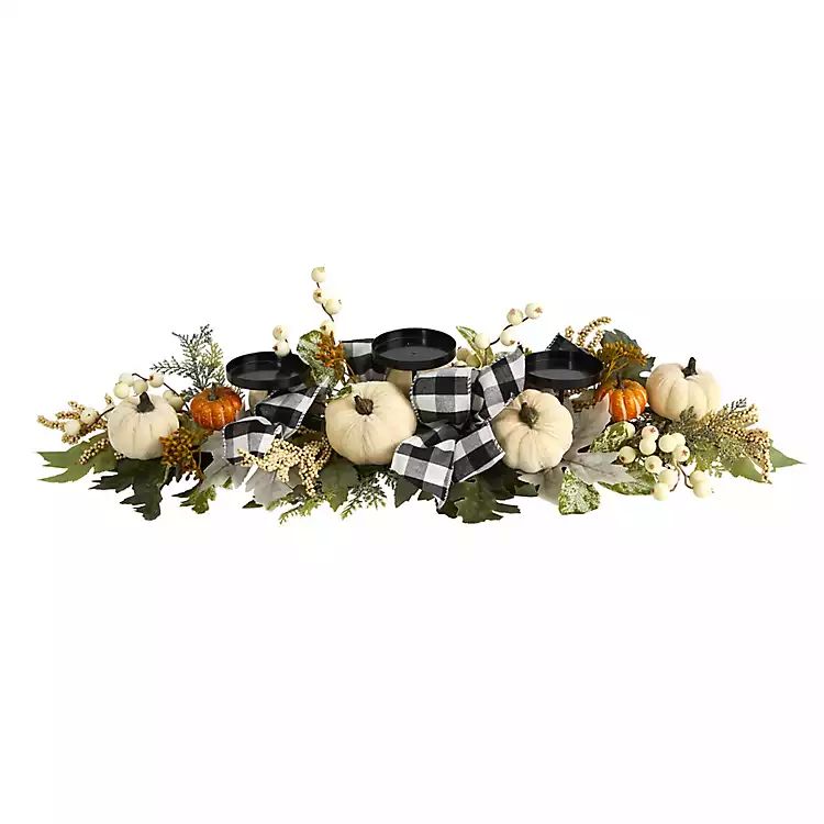 White Pumpkin Berries Tealight Holder Centerpiece | Kirkland's Home