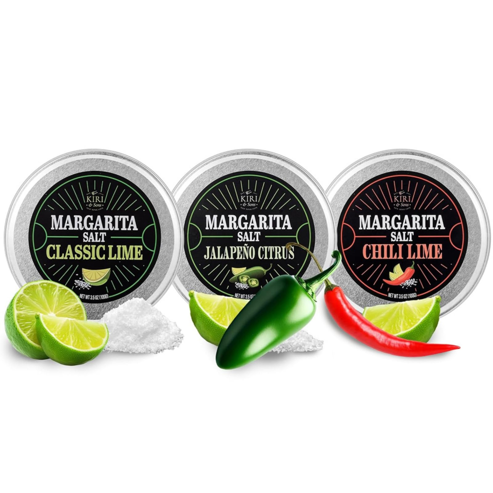 3-Pack Premium Margarita & Cocktail Flavored Salt Rimmer, Variety Set 3.5oz Chili Lime, Jalapeno ... | Amazon (US)