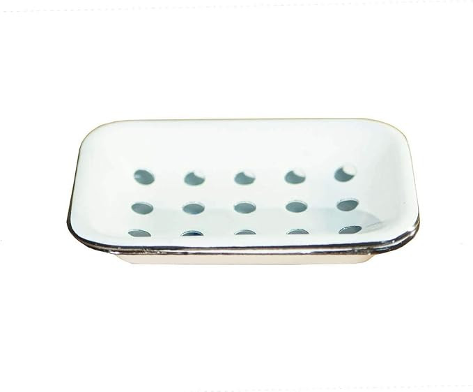 VIP White Enameled Farmhouse Style Soap Dish Antiqued Finish | Amazon (US)