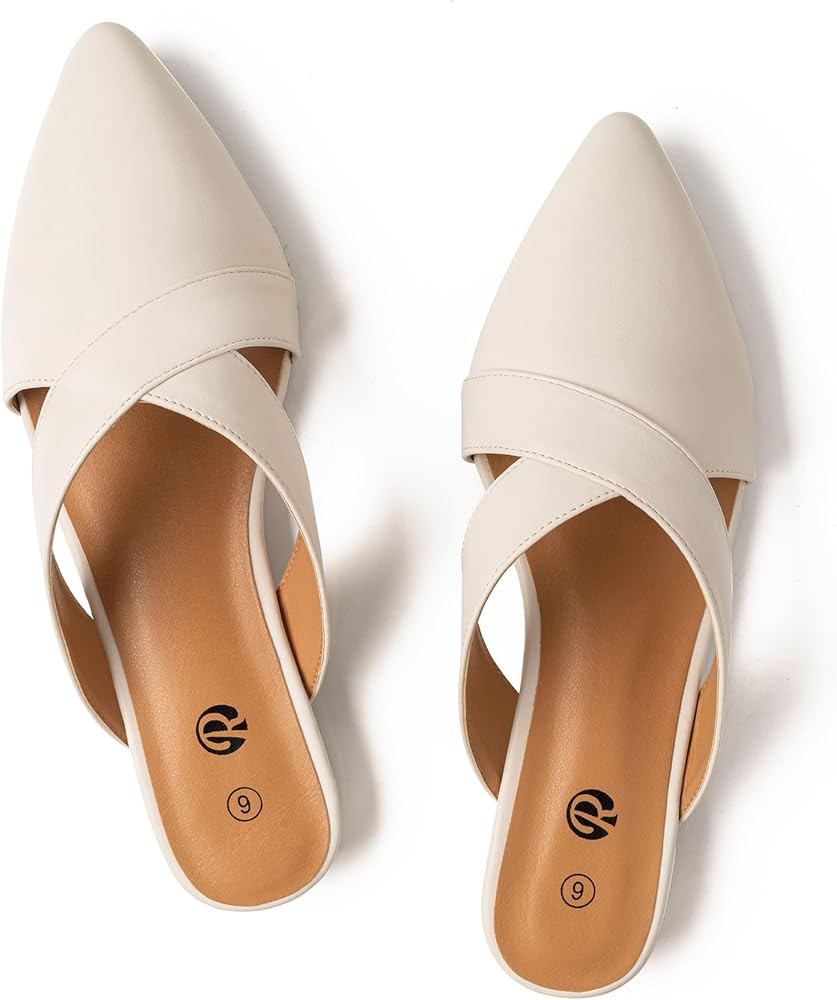 Rekayla Women’s Mules Closed Pointed Toe Backless Loafer Shoes for Women | Amazon (US)