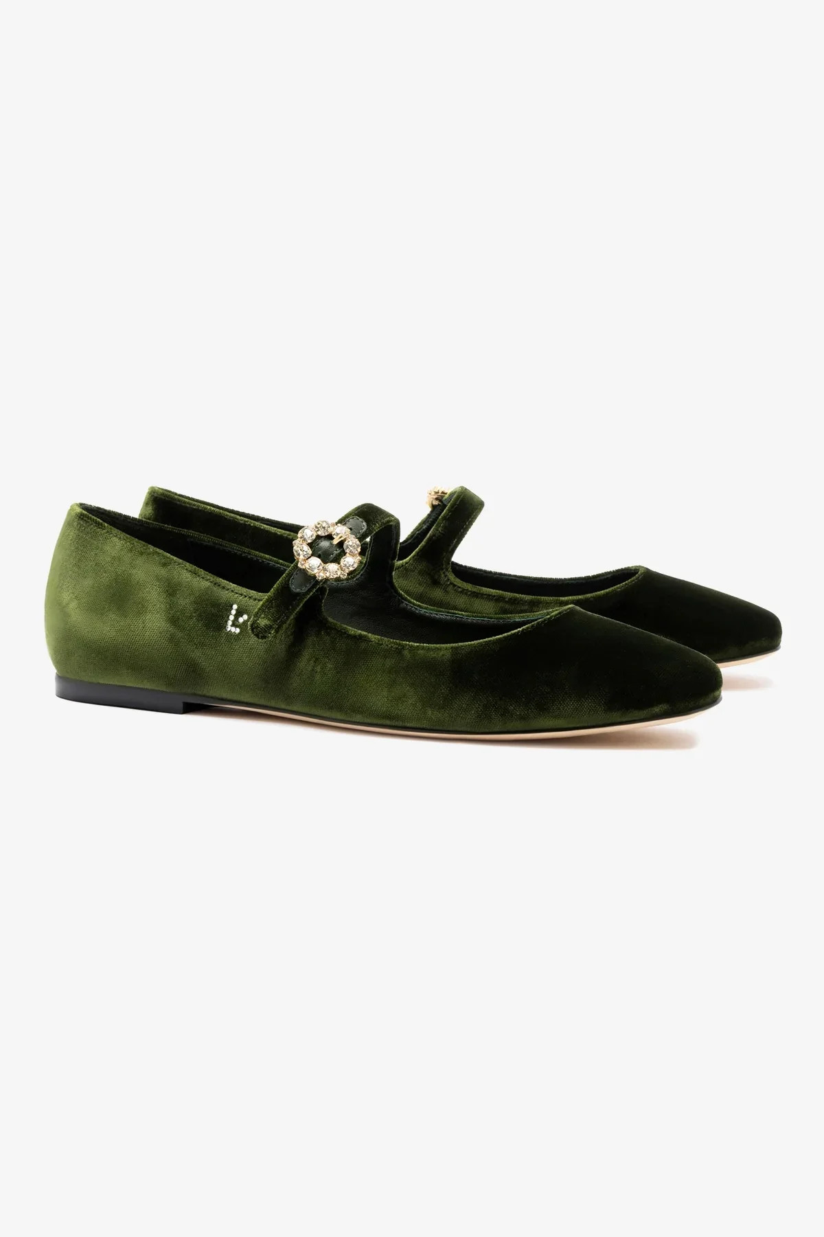 Blair Ballet Flat In Bosco Velvet | Larroude