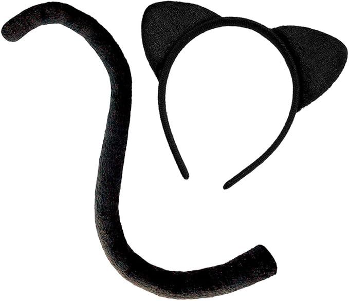Cat Ears and Tail Costume Adult Women & for Kids Black Cat Halloween Costume Sexy Set & Cosplay A... | Amazon (US)