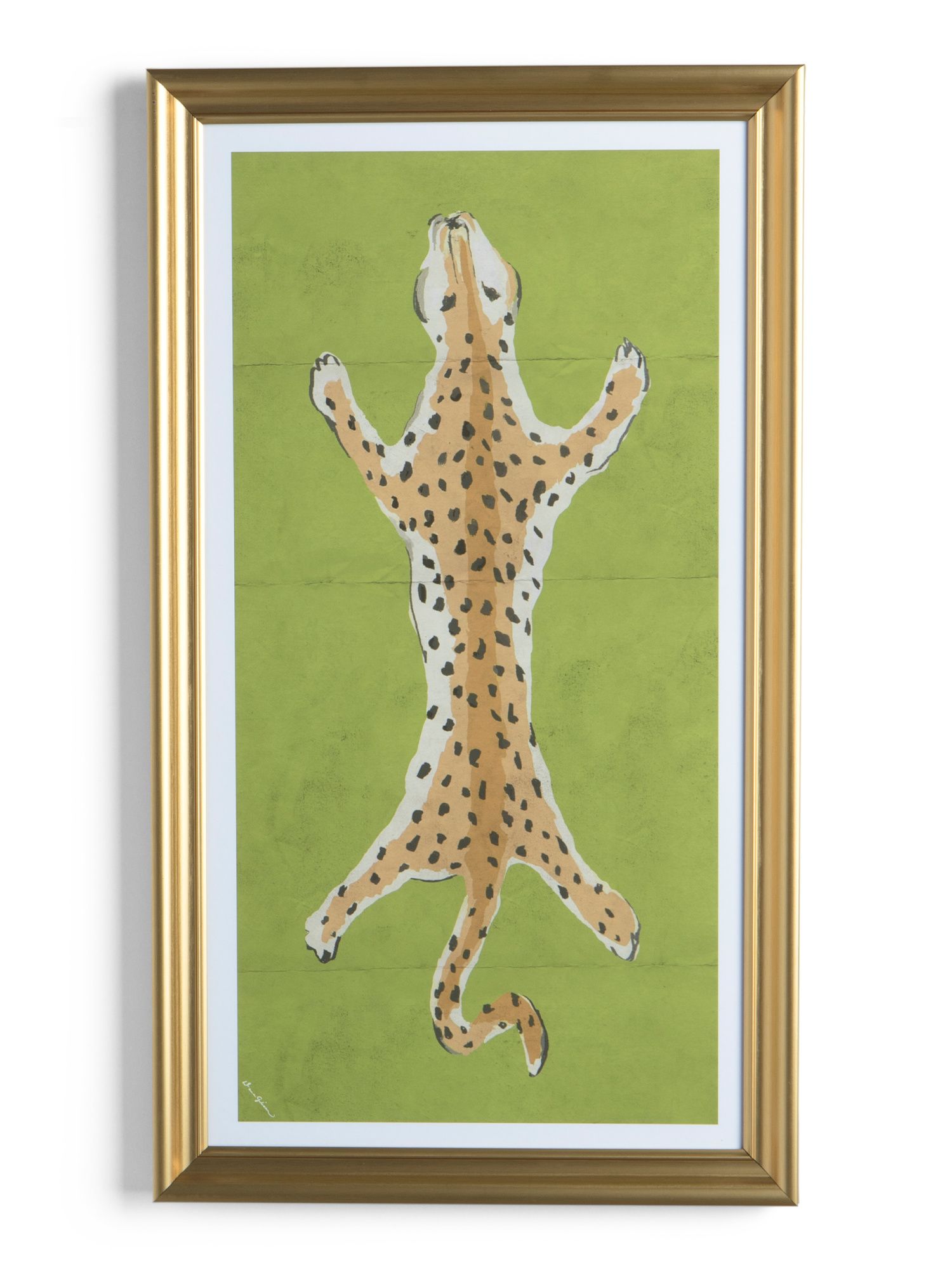 20x34 Green Leopard Wall Art In Ornate Frame | TJ Maxx