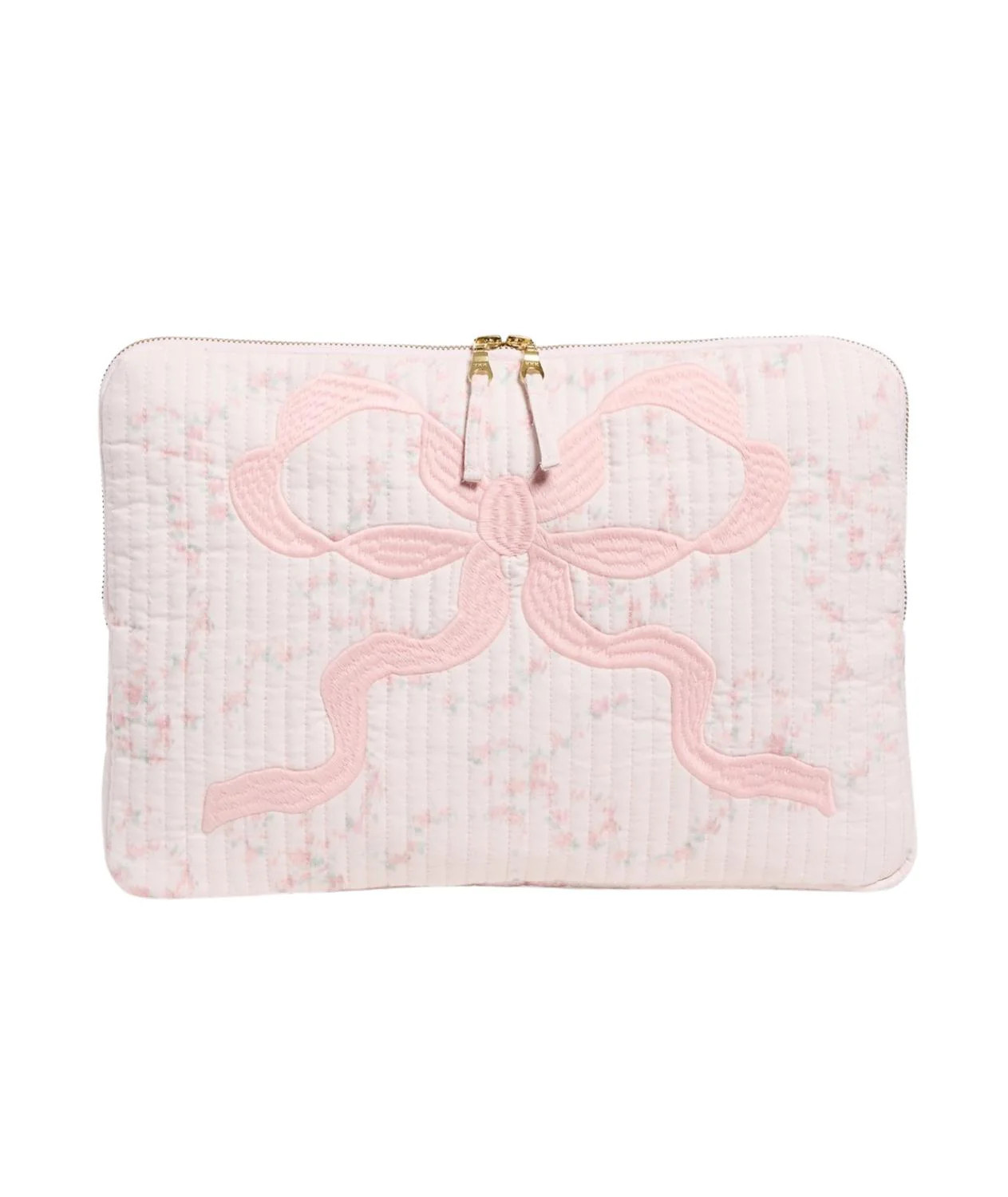 Women's Quilted Bow Laptop Case In Apple Blossom | Shop Simon